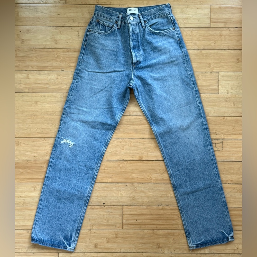 Agolde Medium Wash 90’s Pinch Waist Straight Jeans